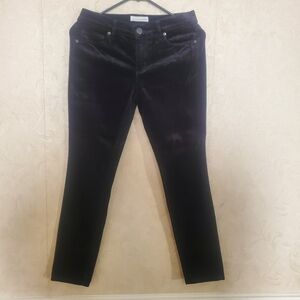 LOFT Black Velvet Straight Leg Pants